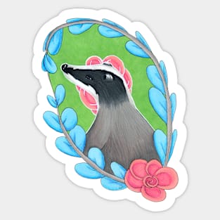 Floral Badger (GB) Sticker